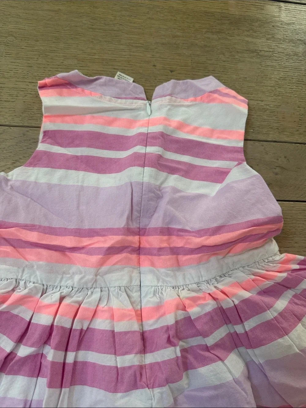 OshKosh B'gosh Pink, Lavender & White Striped Sleeveless Dress